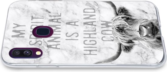 Coque Samsung Galaxy A40 - Highlander écossais - Marbre - Citation - Coque de téléphone en Siliconen