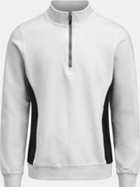 Jobman 5401 Halfzip Sweatshirt 65540120 - Wit/zwart - XXS