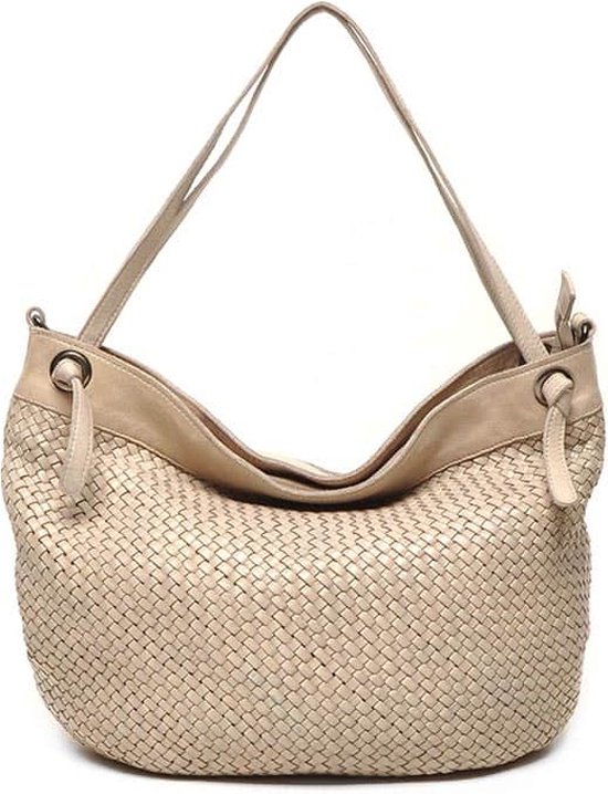 Berba Grote  Schoudertas / Crossbody Tas  Dames -  Leer - San Remo     -  Beige