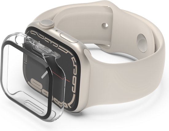 Belkin TemperedCurve Apple Watch Series 8 Displayschutz, vollflachige Display-Schutzfolie mit Schutzrand, Hartglas-Schutzhulle, Apple Watch Zubehor - Durchsichtig