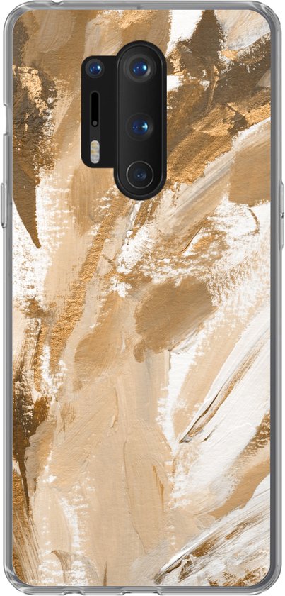 Coque OnePlus 8 Pro - Peinture - Or - Beige - Coque de téléphone en Siliconen