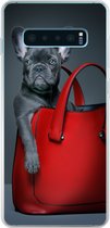 Geschikt voor Samsung Galaxy S10 Plus hoesje - Hond - Grappig - tas - Kinderen - Jongens - Meisjes - Kids - Siliconen Telefoonhoesje