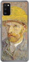 Geschikt voor Samsung Galaxy A41 hoesje - Zelfportret met strohoed - Vincent van Gogh - Siliconen Telefoonhoesje