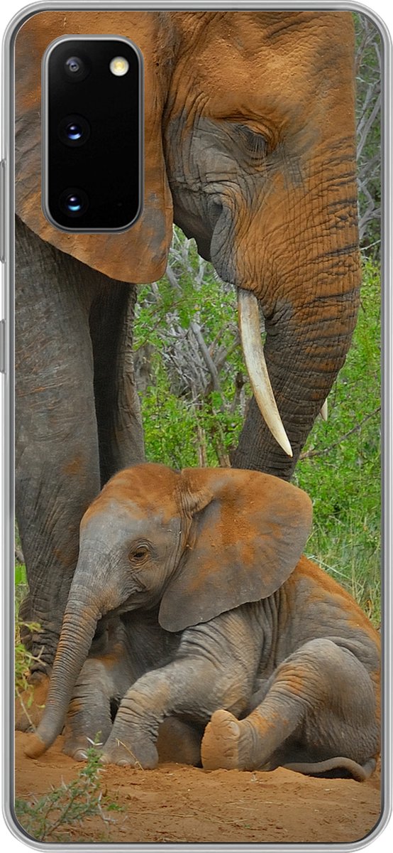 Telefoonhoesje Geschikt voor Samsung Galaxy S20 hoesje - Olifant - Dieren - Zand - Natuur - Siliconen Telefoonhoesje Telefoonhoesje