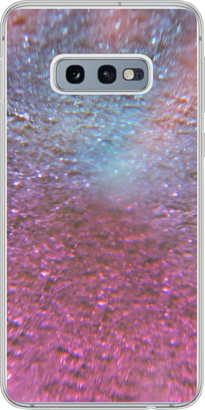 Telefoonhoesje Geschikt voor Samsung Galaxy S10e hoesje - Roze - Glitter - Abstract - Design - Blauw - Siliconen Telefoonhoesje Telefoonhoesje
