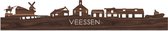Skyline Veessen Walnut - 80 cm - Décoration de la maison - Décoration murale - Plus de villes disponibles - Idée de salon - City Art - City art - Cadeau pour lui - Cadeau pour elle - Anniversaire - Mariage - WoodWideCities