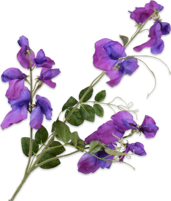 Silk-ka Kunstbloem-Zijden Bloem Lathyrus Tak Lavendel-Paars 73 cm Voordeelaanbod Per 2 Stuks