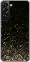Geschikt voor Samsung Galaxy S22 hoesje - Glitter - Abstract - Zwart - Siliconen Telefoonhoesje