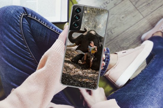 Coque Samsung Galaxy S22 Plus - Éléphant - Garçon - Boek - Forêt - Animaux - Nature - Coque de téléphone en Siliconen