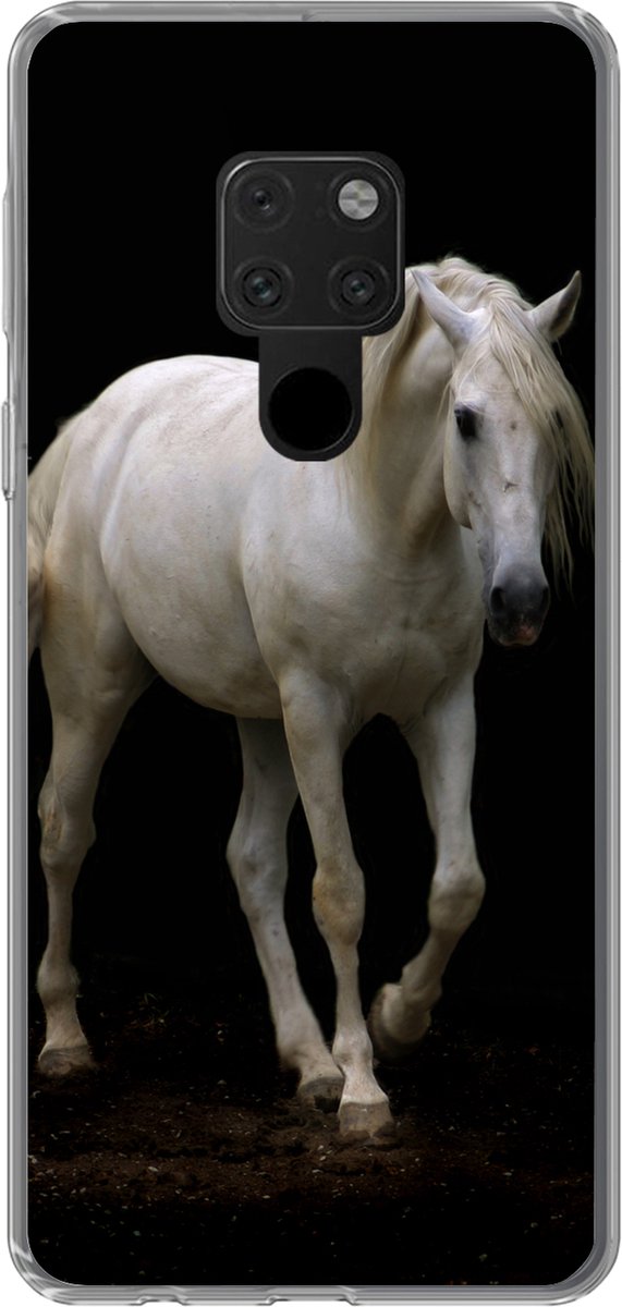 Telefoonhoesje Geschikt voor Huawei P40 Lite hoesje - Paarden - Boerderijdieren - Zwart - Siliconen Telefoonhoesje Telefoonhoesje