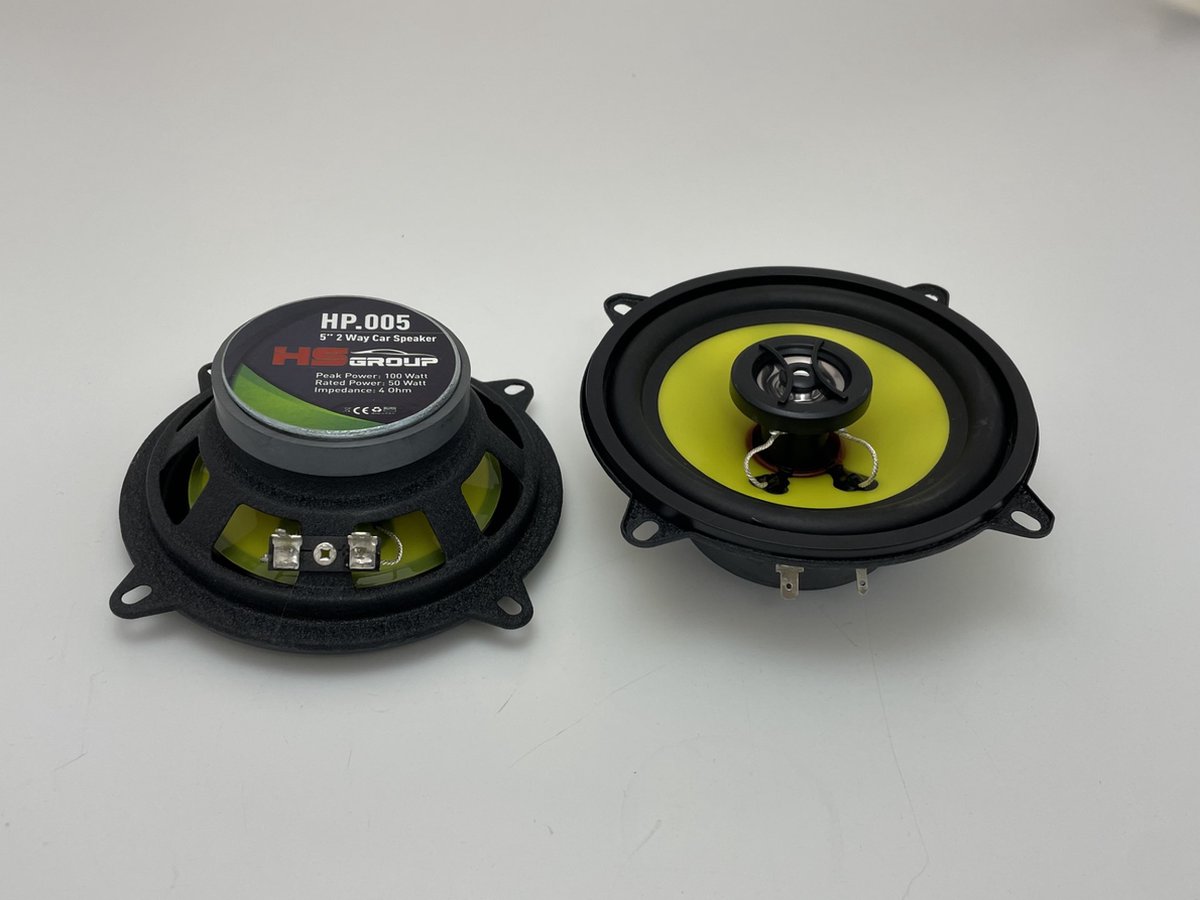 HSGroup - HP-005 - COAX - 2-WEG - auto speakers - set (2stuks) - 130mm 13CM 13 cm - 100W neodimium tweeter