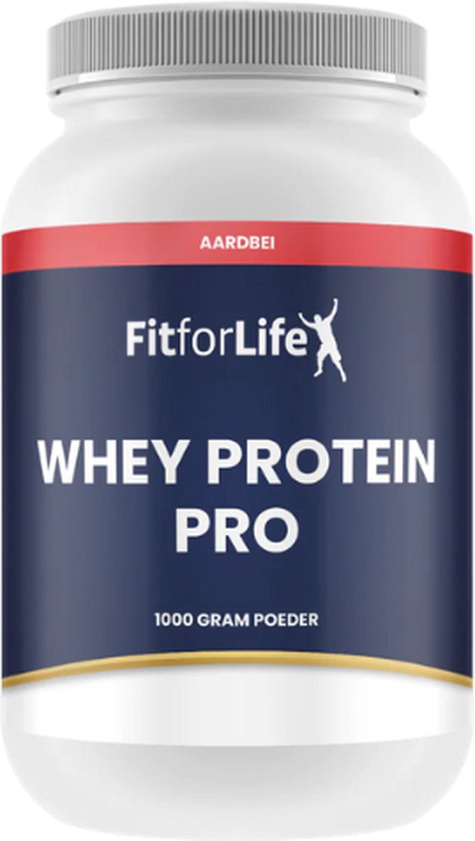 Fit for Life Whey Eiwit Pro Concentraat - Proteïne poeder - Eiwit poeder - Eiwit Shakes - Wei eiwit - Aardbei smaak - 1000 gram (30 shakes)