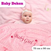 Baby Shower Chocolate Geborduurde deken - "Baby Girl" - Babydeken - Kraamcadeau - Personalized blanket