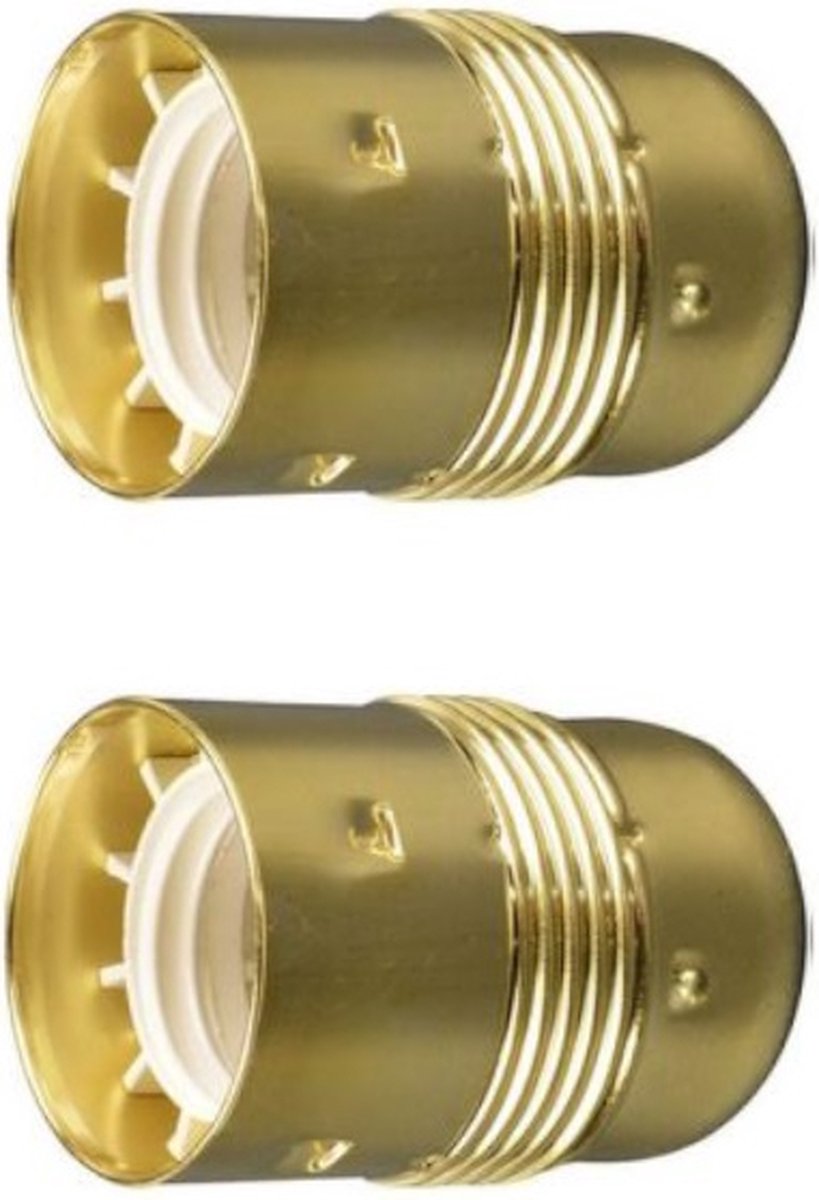 Lamphouder - Glad - E27 - Messing - Per 2 stuks