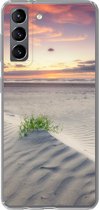 Geschikt voor Samsung Galaxy S21 hoesje - Zonsondergang in een landschap in Nederland - Siliconen Telefoonhoesje