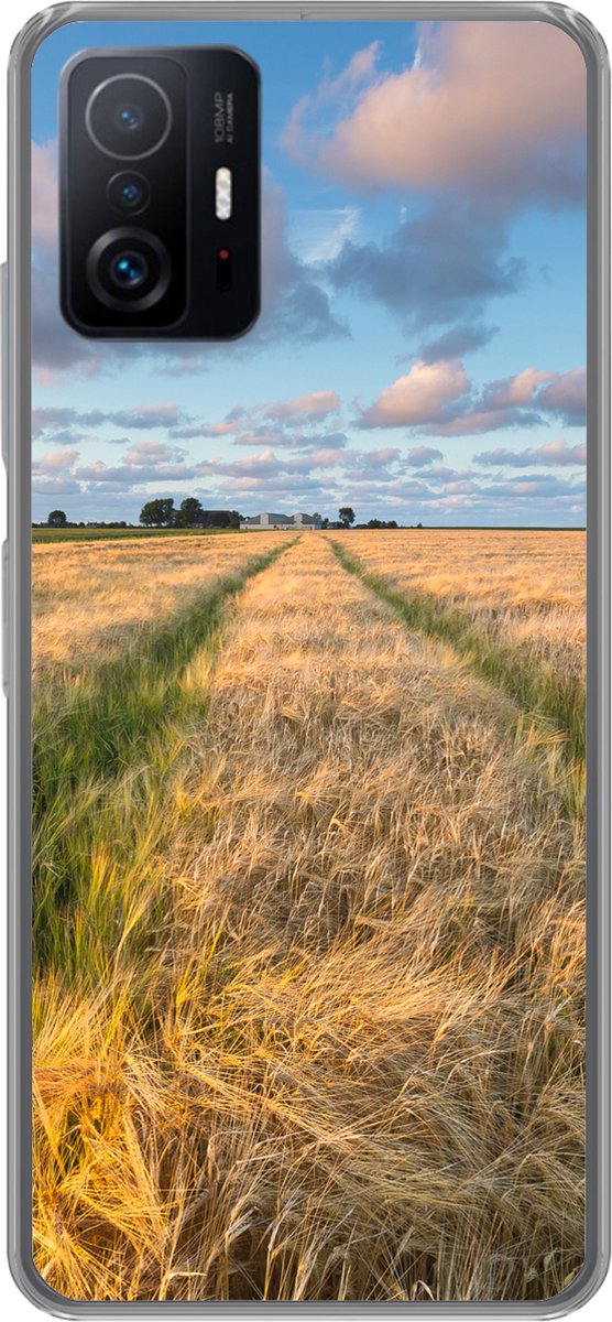 Telefoonhoesje Geschikt voor Xiaomi 11T Pro hoesje - Gerstvelden in Groningen - Siliconen Telefoonhoesje Telefoonhoesje