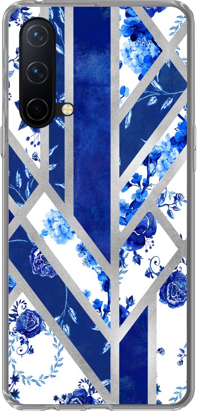 OnePlus Nord CE 5G Hoesje Siliconen Carbon TPU Back Cover Blauw | gsmpunt