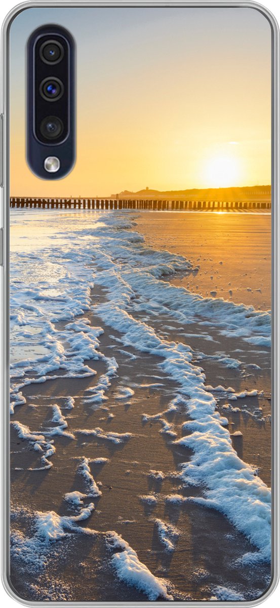 Telefoonhoesje Geschikt voor Samsung Galaxy A50 hoesje - Het strand bij Domburg - Siliconen Telefoonhoesje Telefoonhoesje