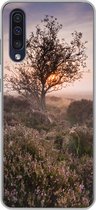 Geschikt voor Samsung Galaxy A50 hoesje - De heide bij zonsopgang - Siliconen Telefoonhoesje