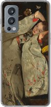 Geschikt voor OnePlus Nord 2 5G hoesje - Meisje in witte kimono - Schilderij van George Hendrik Breitner - Siliconen Telefoonhoesje