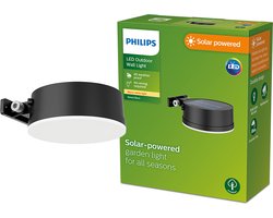Philips LED Philips Vynce solar wandlamp rond - zwart