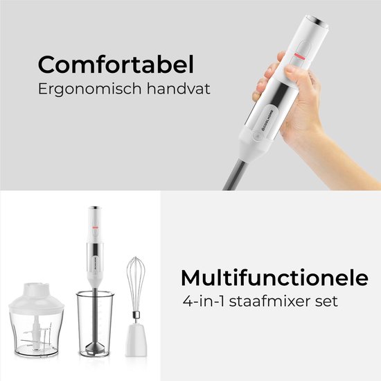 CoolHome Powerblend M2 staafmixer - 4-in-1 staafmixer Set - 1200W -Wit van CoolHome — afbeelding 2