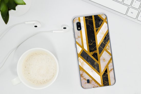 Coque Samsung Galaxy A10 - Marbre - Or - Glitter - Luxe - Siliconen