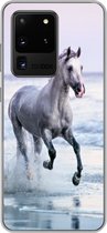 Geschikt voor Samsung Galaxy S20 Ultra hoesje - Paarden - Lucht - Zee - Siliconen Telefoonhoesje