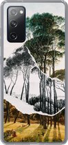 Geschikt voor Samsung Galaxy S20 FE hoesje - Italiaans landschap parasoldennen - Kunst - Hendrik Voogd - Schilderij - Zwart wit - Oude meesters - Siliconen Telefoonhoesje