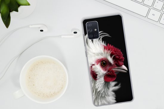 Coque Samsung Galaxy A51 - Kip - Vogel - Zwart - Siliconen