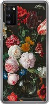 Geschikt voor Samsung Galaxy A41 hoesje - Stilleven met bloemen in een glazen vaas - Schilderij van Jan Davidsz. de Heem - Siliconen Telefoonhoesje