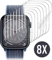 Nuvex Screenprotector geschikt voor Apple Watch Serie 7 / 8 - 45 mm Screen Protector - 8 Stuks