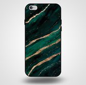 Smartphonica Telefoonhoesje voor iPhone 6/6s met marmer opdruk - TPU backcover case marble design - Groen Goud / Back Cover geschikt voor Apple iPhone 6/6s