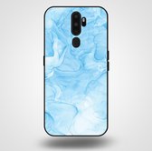 Smartphonica Coque de téléphone pour OPPO A9 2020 avec imprimé marbre - Coque arrière en TPU design marbre - Bleu clair / Coque arrière adaptée pour OPPO A9 (2020)