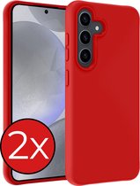 Coque Compatible avec Samsung S24 Coque Siliconen Case Cover - Coque adaptée pour Samsung Galaxy S24 Case Cover Case - Rouge - 2 PACK