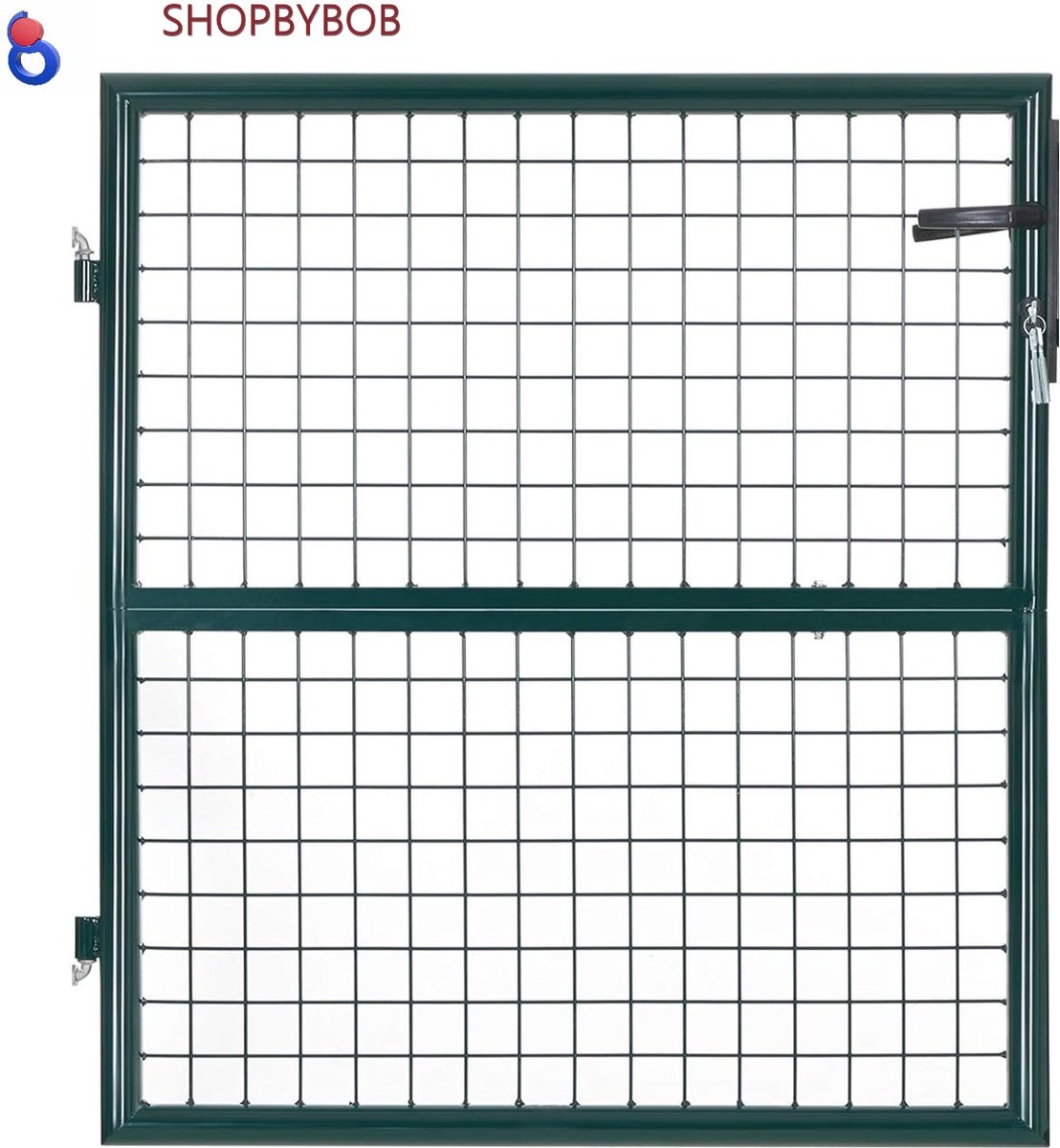 SHOPBYBOB Tuinpoort tuindeur verzinkt staal afsluitbaar deur 106 x 125 cm (b x h) groen GGD175L
