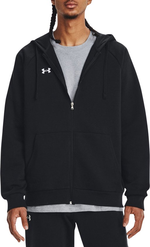 Under Armour UA Rival Fleece FZ Hoodie Heren Sportvest - Zwart - Maat XL