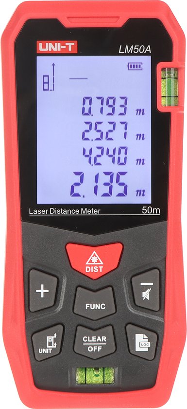 Foto: Uni t laser afstandsmeter laser meter 50 meter bereik met alle meetopties professionele laserafstandsmeter lm 50a