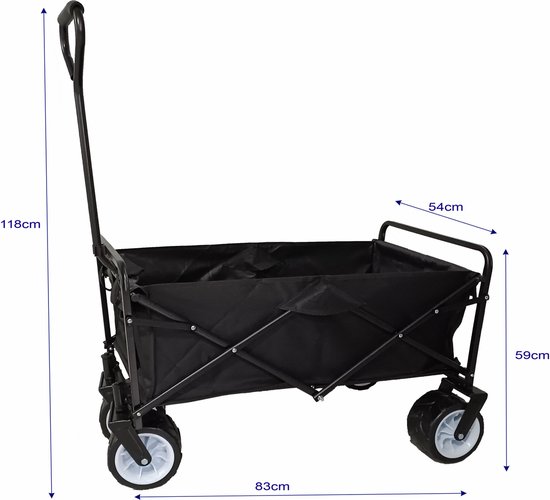 Bolderkar opvouwbare strandwagen - draaibare brede wielen - stevig frame - 75 kg belastbaar van Strandwalfjes — afbeelding 4