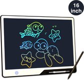 Tekenbord kinderen Kiraal - Tekentablet - LCD Tekentablet kinderen - Grafische tablet kinderen - Kindertablet Zwart - 16 inch