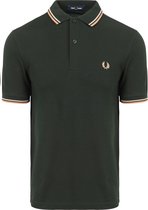 Fred Perry - Polo M3600 Donkergroen U94 - Slim-fit - Heren Poloshirt Maat XL