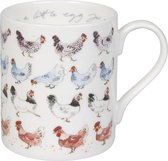 Scharrelende Kippen Mok - beker - kopje voor koffie en thee van Sophie Allport - Paasservies - Mok voor Pasen - Servies voor Pasen - Kopje voor Pasen