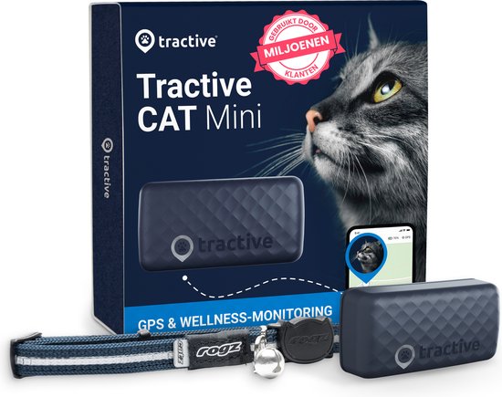 Tractive CAT Mini - katten gps-tracker en gezondheidsmonitor - Donkerblauw - Tractive