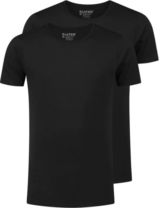 T-shirt 2Pack Col rond Basic Fit Extra Long Fit (+7cm) Zwart (7720 - Noir)