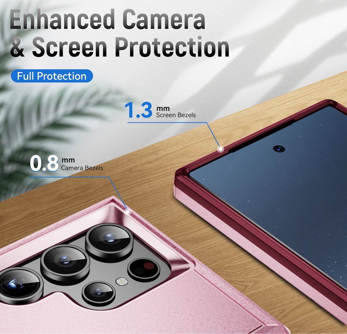 Mobigear Hoesje geschikt voor Samsung Galaxy S24 Ultra Telefoonhoesje Hardcase | Mobigear Heavy Armor Backcover Shockproof | Schokbestendig Galaxy S24 Ultra Telefoonhoesje | Anti Shock Proof - Roze