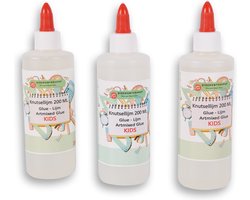 Set van 3 Sneldrogende Transparante Schoollijm - Perfect voor Creatieve Kinderen en Hobbyisten - 200 ml per Fles - Ideaal voor Knutselen en Klussen