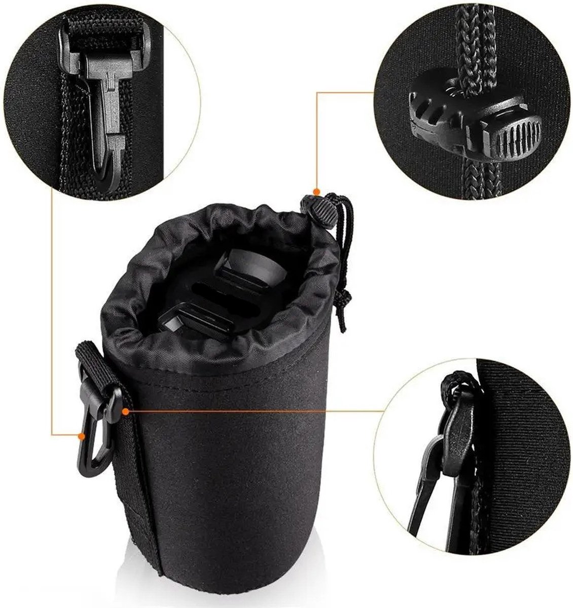 DutchOptics camera lens tas pouch Maat S voor Canon Sony Nikon Pentax Olympus Fuji Tamron Sigma Tokina thumbnail 6