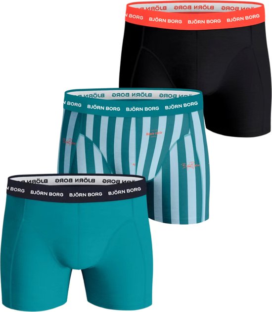 Björn Borg Cotton Stretch boxers - heren boxers normale lengte (3-pack) - multicolor - Maat: S