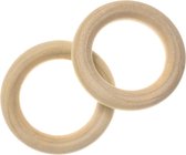 Houten Ringen (45 x 8 mm, gat 28 mm) 10 stuks