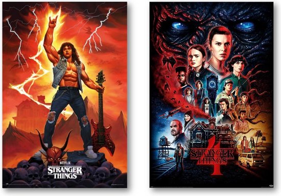 Affiche Stranger Things - Netflix - Dustin- Eleven -Mike - Will - Série TV - 61 x 91,5 cm